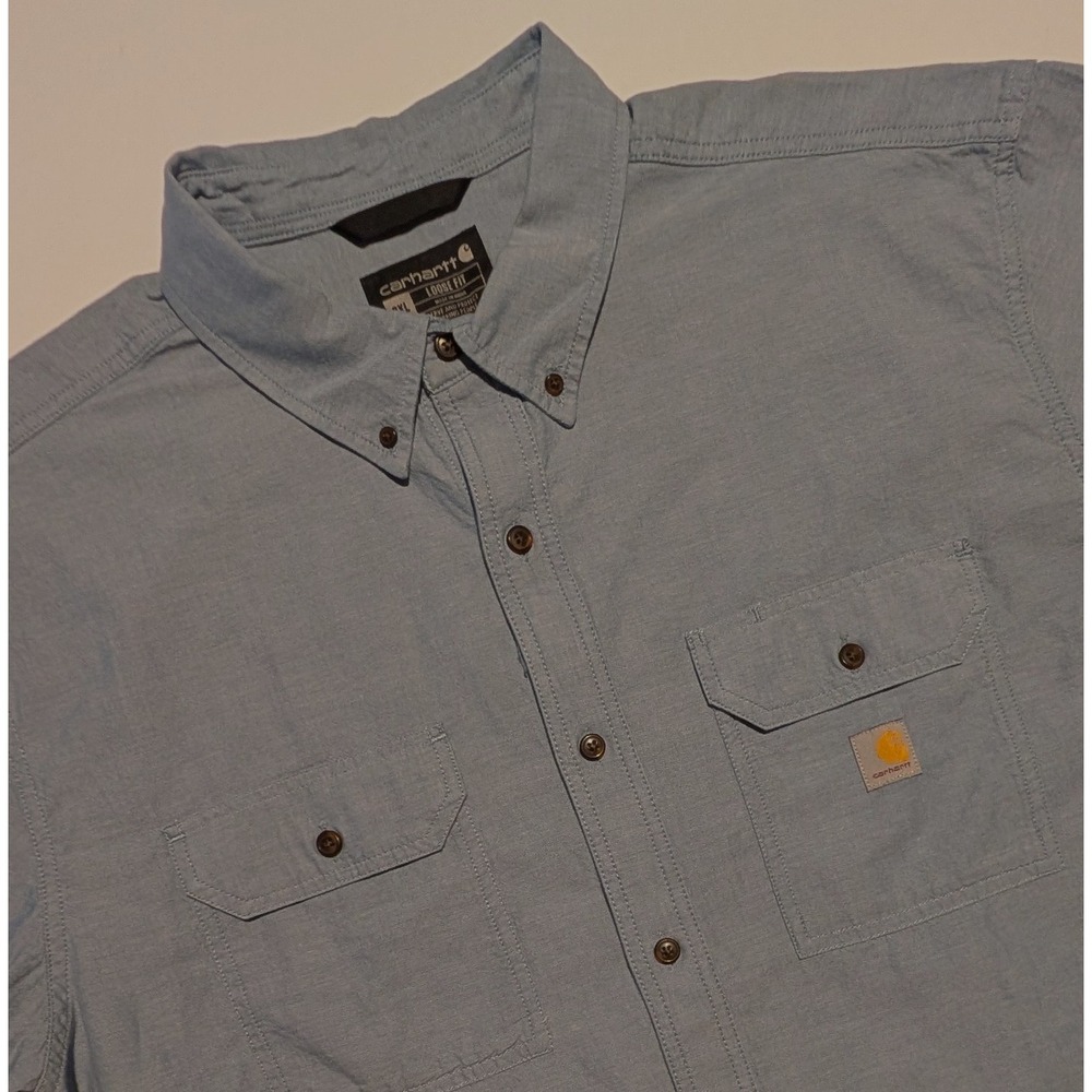 NWOT Carhartt Mens 2XL Loose Fit Short Sleeve Button Down Shirt VERY NICE!